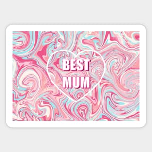 Best Mum On Marble Style Finish Sticker